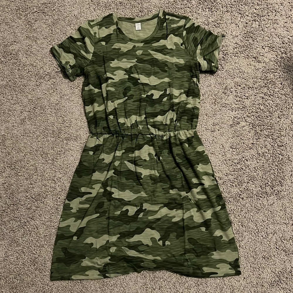 Camo Cotton Dress. Size Large Tall